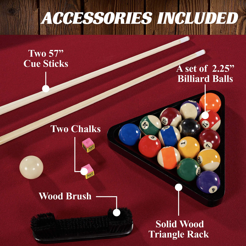 Barrington Billiards Drop Pocket Pool Table with Complete Accessory Set