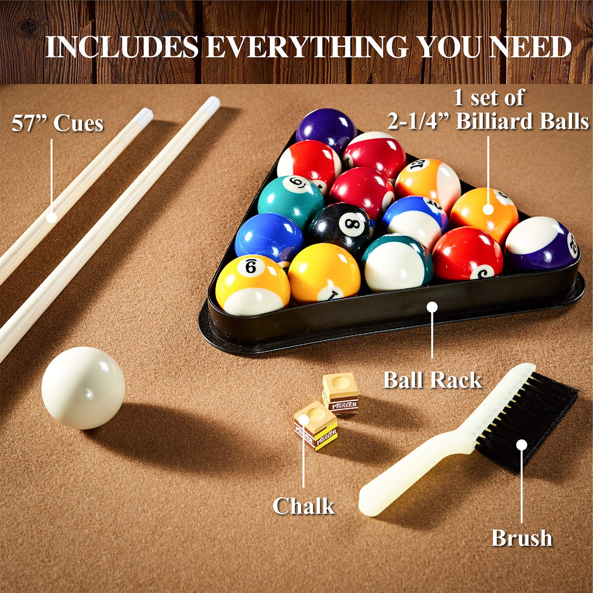 Barrington Billiards Drop Pocket Pool Table with Complete Accessory Set