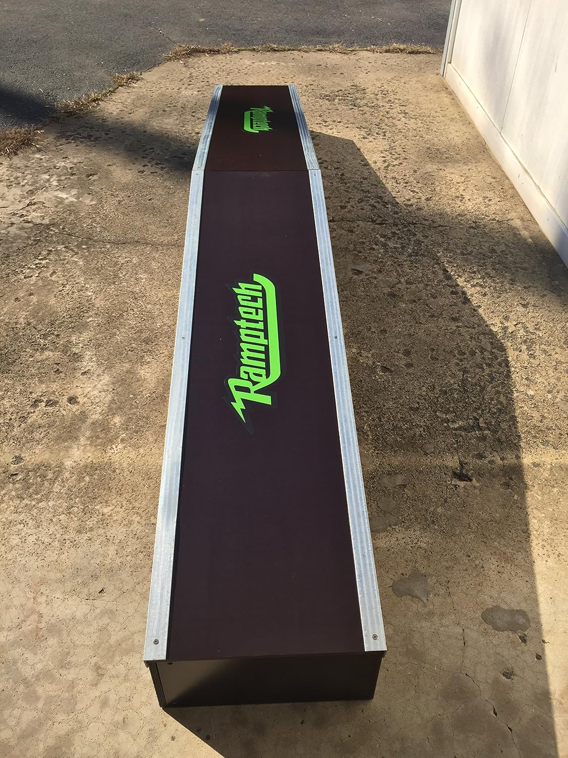 Ramptech A-Frame Grind Box (8-16" Tall x 16" Wide) - Weatherproof, Heavy-Duty Indoor and Outdoor DIY Skateboard Grindbox Kit - Portable Box with Galvanized Steel Side Angles & HDO Wood Body