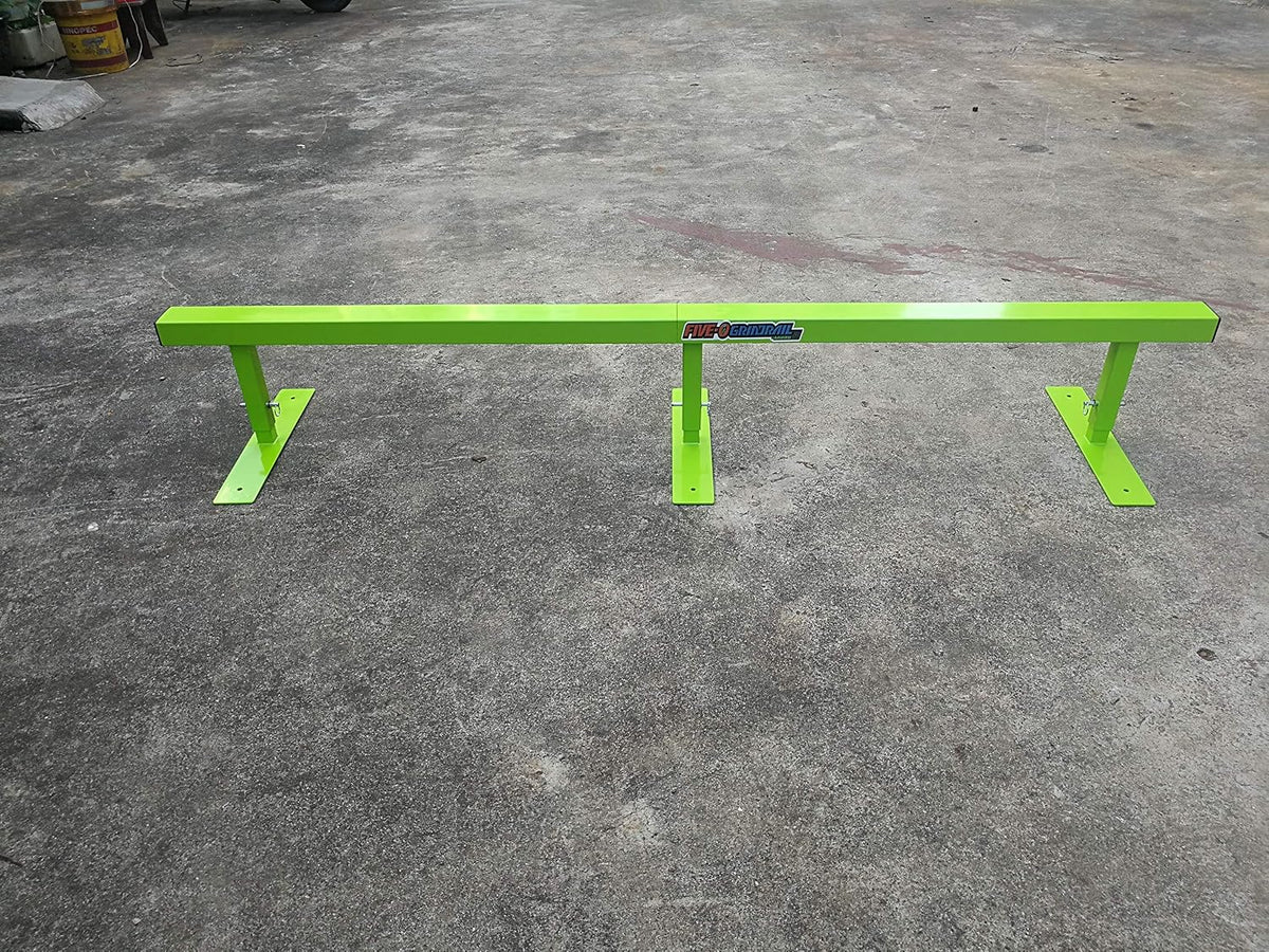 Ramptech Square Grind Rail (79" Long) - Weatherproof, Heavy-Duty Indoor and Outdoor DIY Skateboard Grindbox Kit - Portable Grindrails with Adjustable Height (11" - 15" Tall)