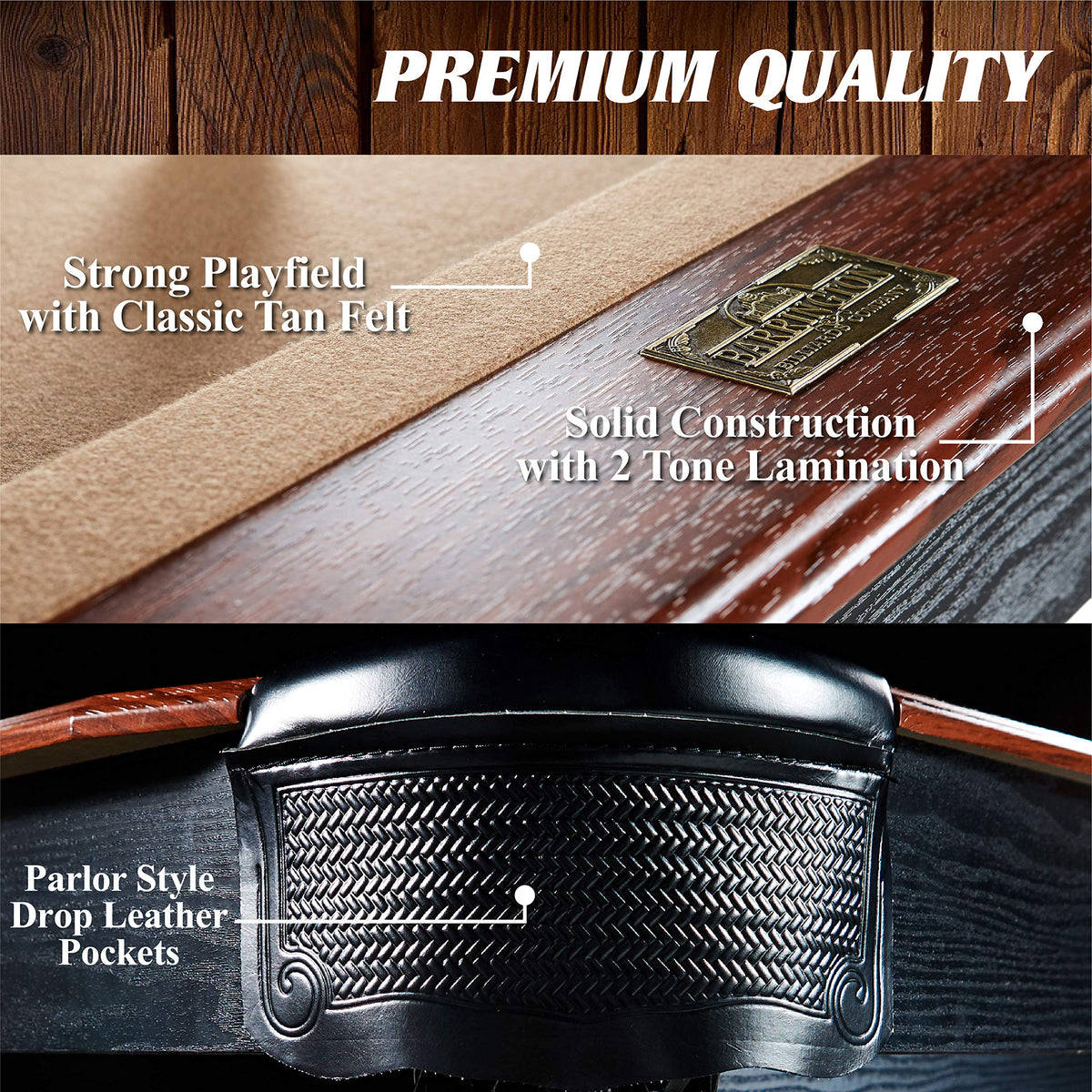 Barrington Billiards Drop Pocket Pool Table with Complete Accessory Set