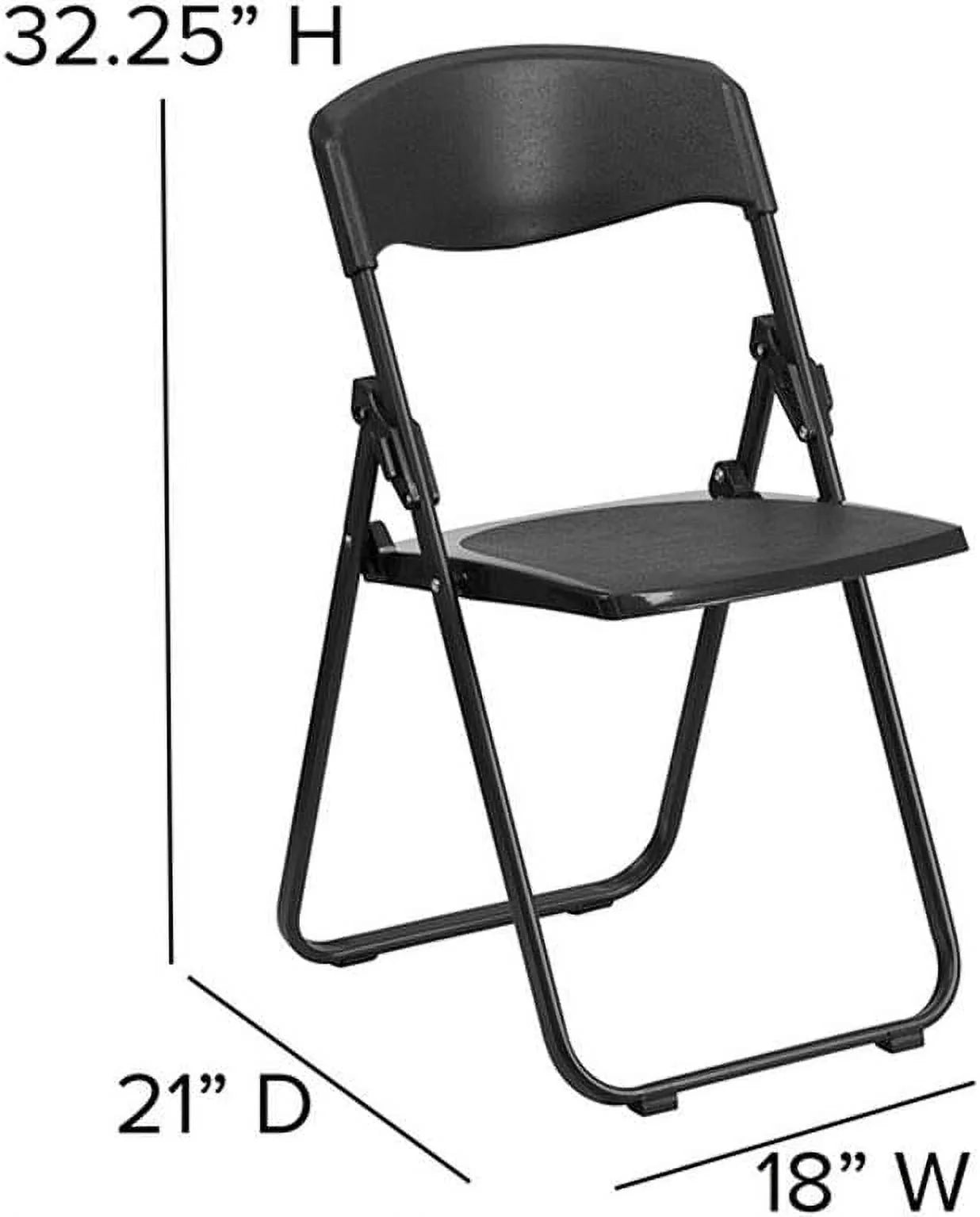 HERCULES Series 500 Lb. Capacity Heavy Duty Black Plastic Folding Chair With Built-In Ganging Brackets