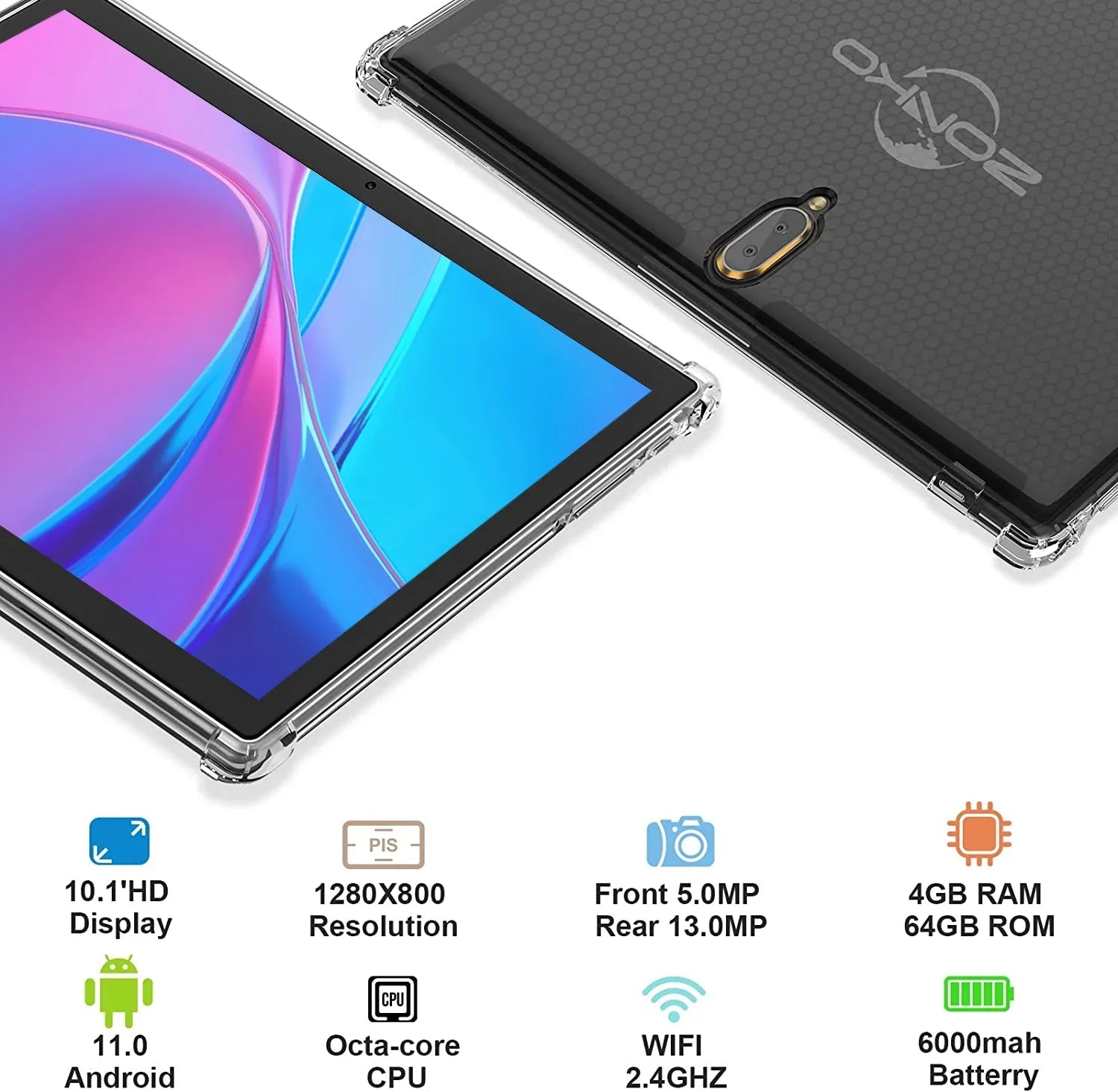 Tablet 10 inch Android Tablet, Android 11 Tablet, 4G Phone Tablet, 2 in 1 Tablet,Tablet with Keyboard,4GB RAM+64GB Storage,Octa-Core Processor,Dual 13MP Camera,Wi-Fi Tablet,Mother's Day Gift Tablet