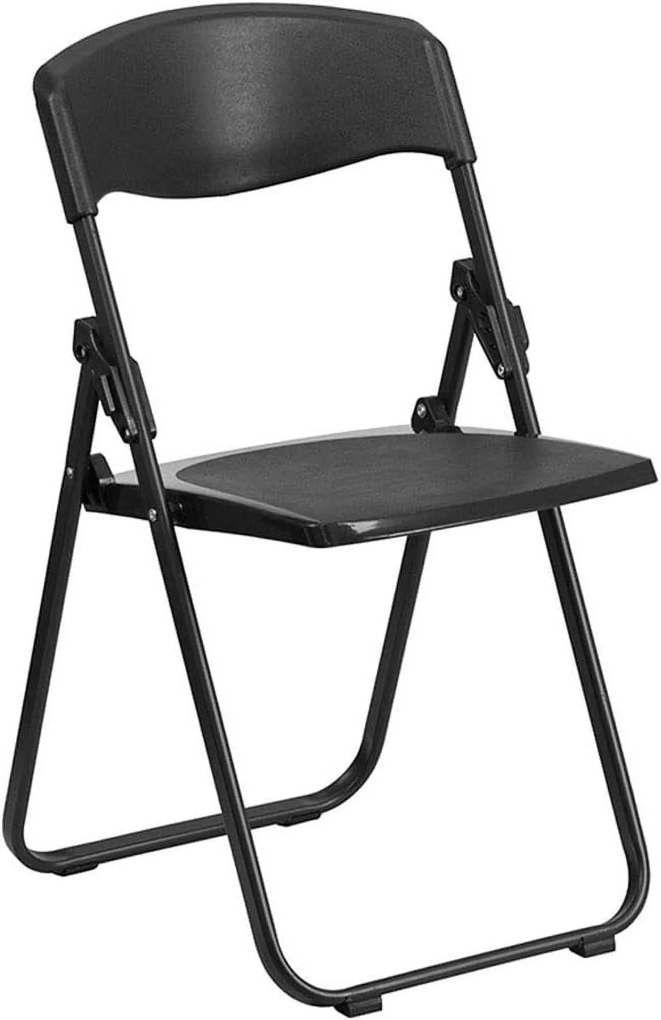 HERCULES Series 500 Lb. Capacity Heavy Duty Black Plastic Folding Chair With Built-In Ganging Brackets