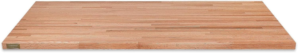 Butcher Block Counter Top, Grown Oak Solid Hardwood Countertop, Wood Slabs For Kitchen, Reversible, Both Side Polished, Prefinished With Food-Safe Oil, 1.5" Thickness, 84" L X 25" W