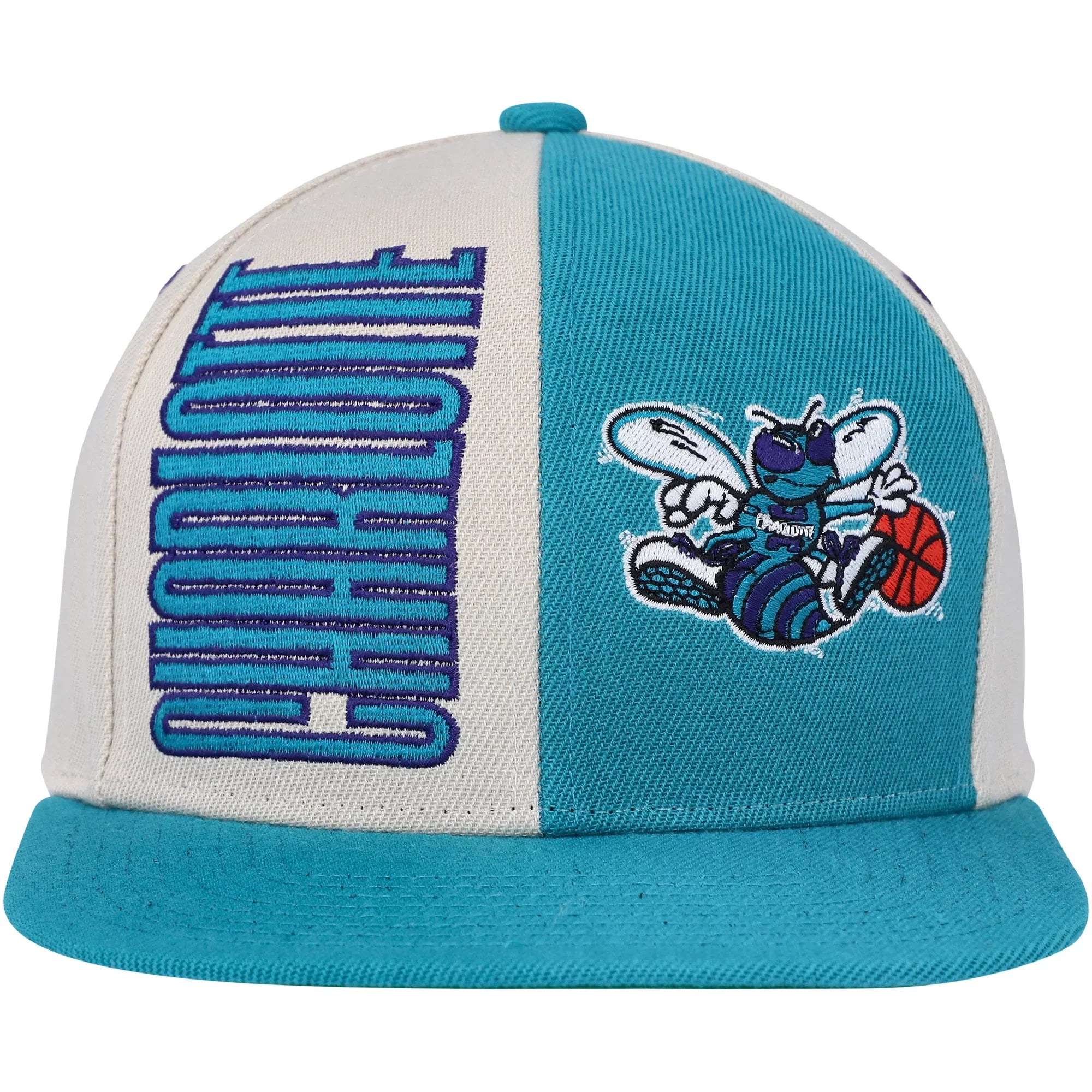Men's Mitchell & Ness Cream Charlotte Hornets Hardwood Classics Pop Snapback Hat - OSFA