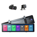 Pinnaco 3 Cameras Dash Cam 2.5K Clear Car Rearview Mirror BT Car Video Recording Camcorder Touched Screen Car Camera Recorder Auto Driving Recorder for Enhanced Safety