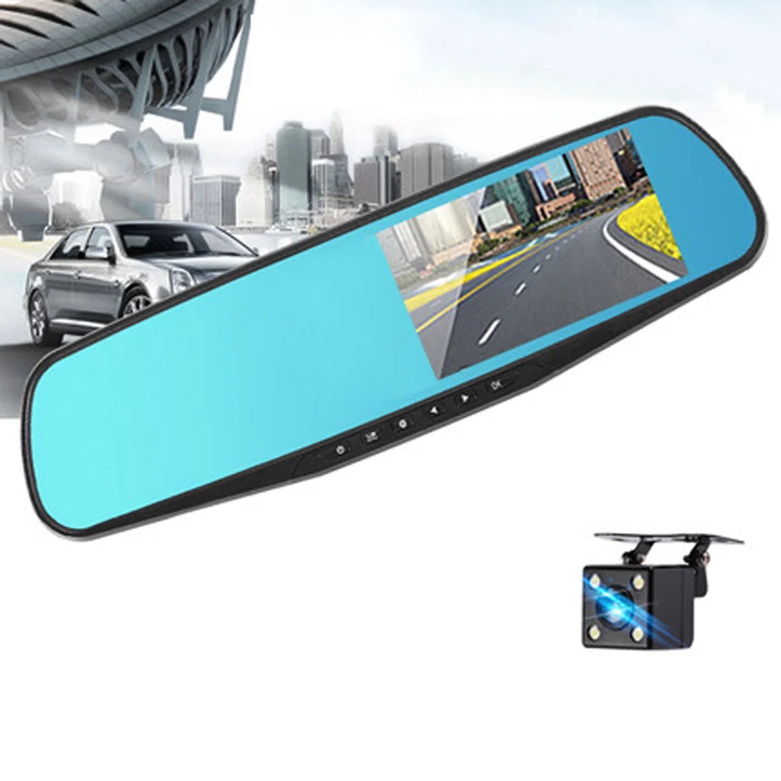 moobody Dual Camera Car Driving Recorder - 1080P Full HD Dual Dash Cam with 170°Wide Angle Lens, Loop Recording, and Motion Detection System for Optimal Security