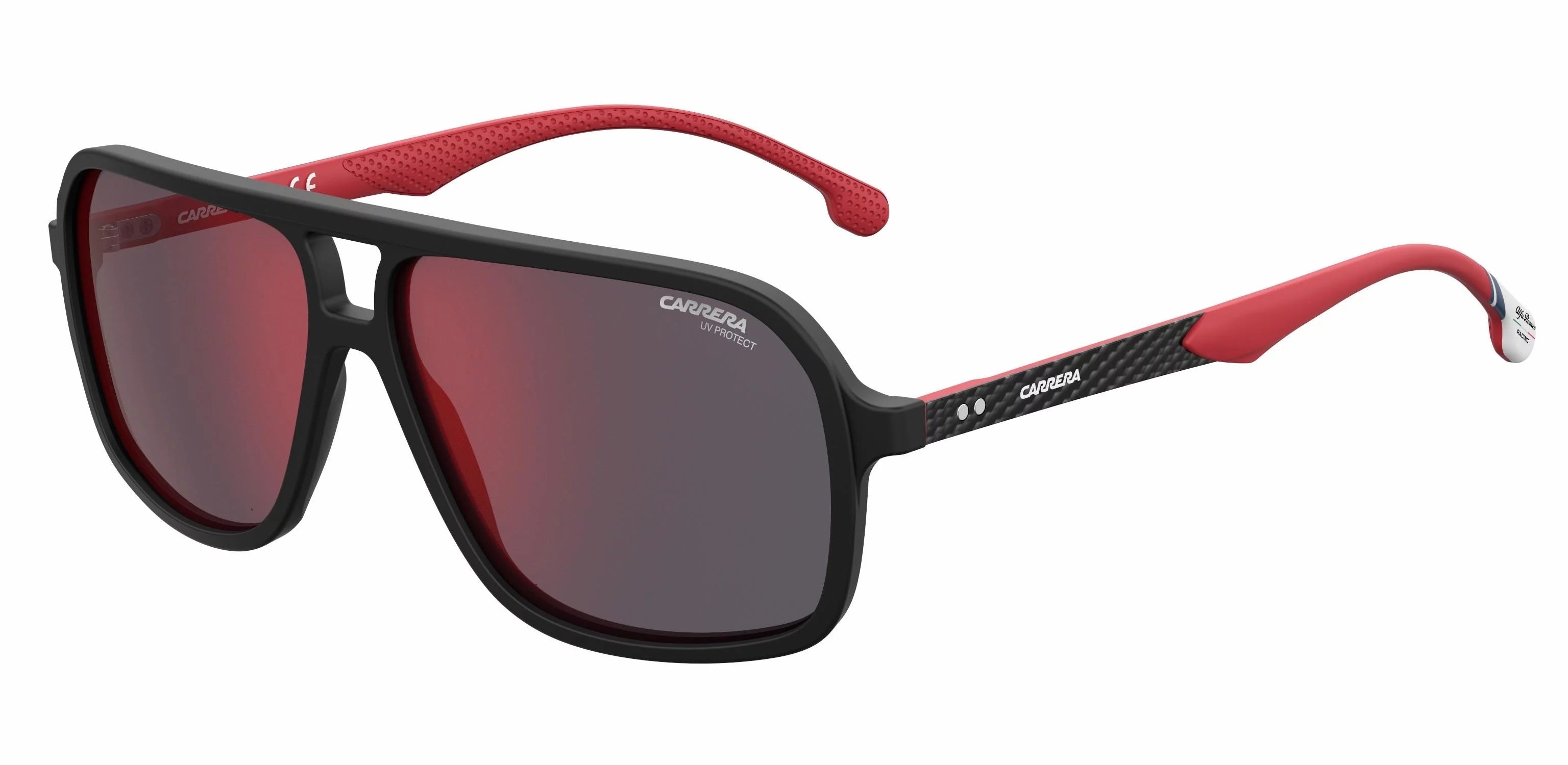 Carrera 8035/SE 003 Matte Black Men's Red Mirror Sunglasses 61-14-145 W/Case