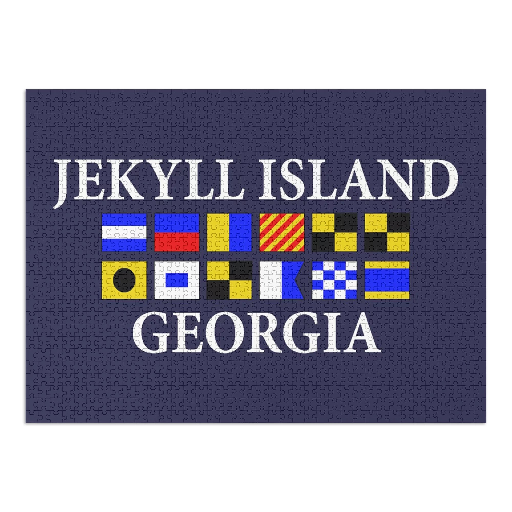 Jekyll Island, Georgia, Nautical Flags (1000 Piece Puzzle, Size 19x27, Challenging Jigsaw Puzzle for Adults and Family, Made in USA)