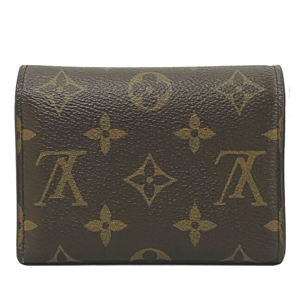 Pre-Owned Wallet Portefeuille Victorine Brown Pink Rose Ballerine Monogram M62360 Trifold NZ3119 LOUIS VUITTON Ladies (Good)