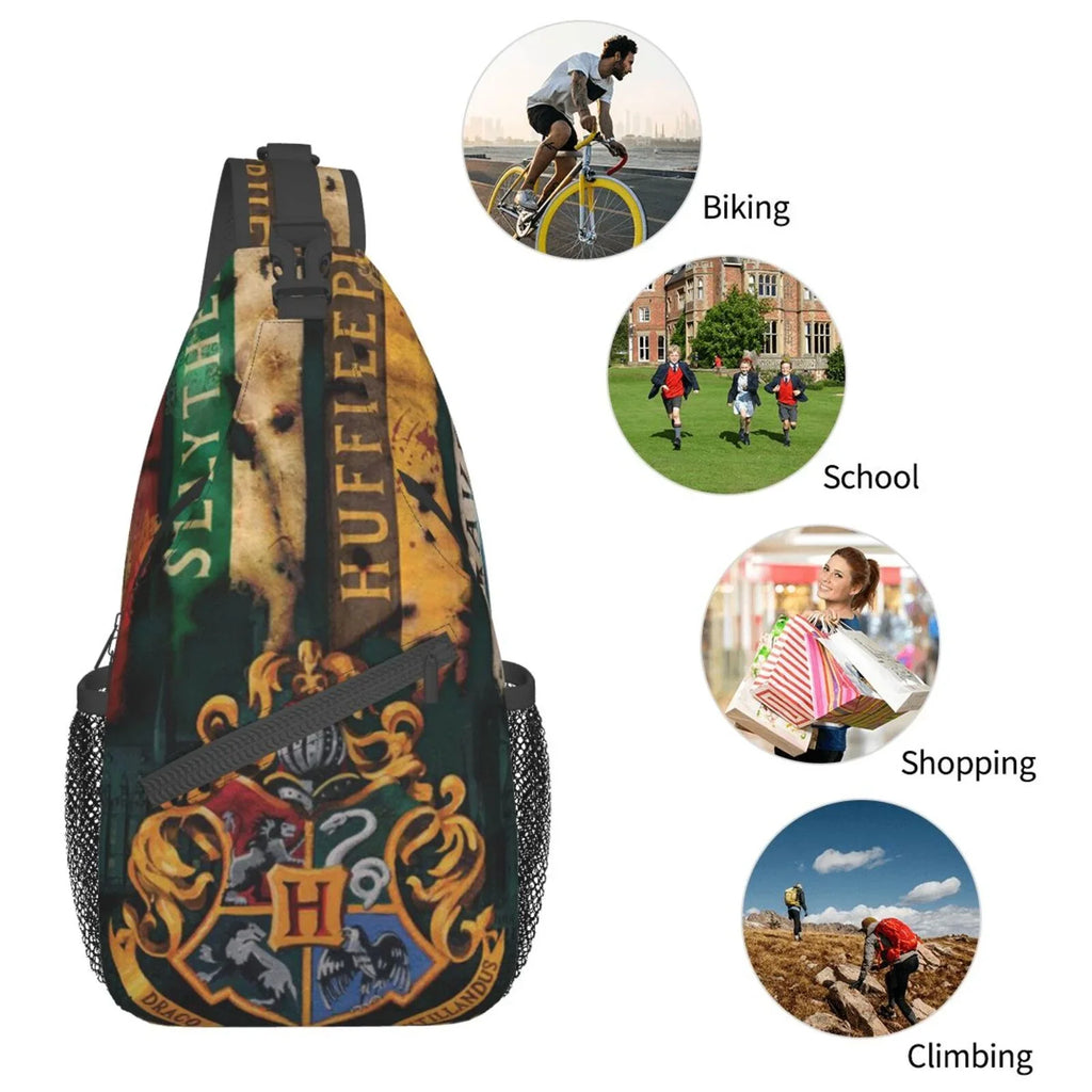Harry Potter Hogwarts Sling Bag Crossbody Backpack Chest Bags Diagonally Travel Daypack For Women Men Adults Teen