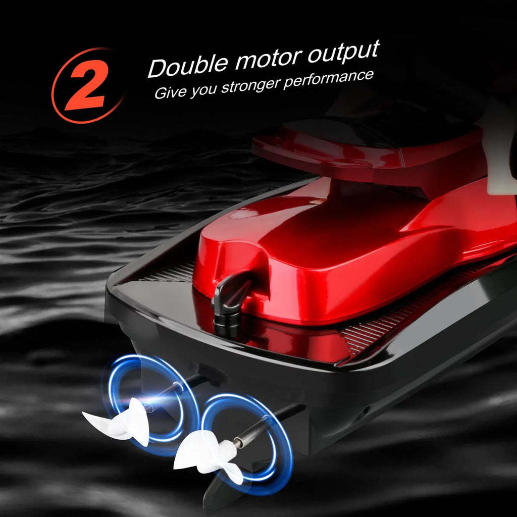 OWSOO 809 RC Motorboat RC Boat High Speed Remote Control Boat for Pools Lakes 2.4Ghz Waterproof for Boys and Girls
