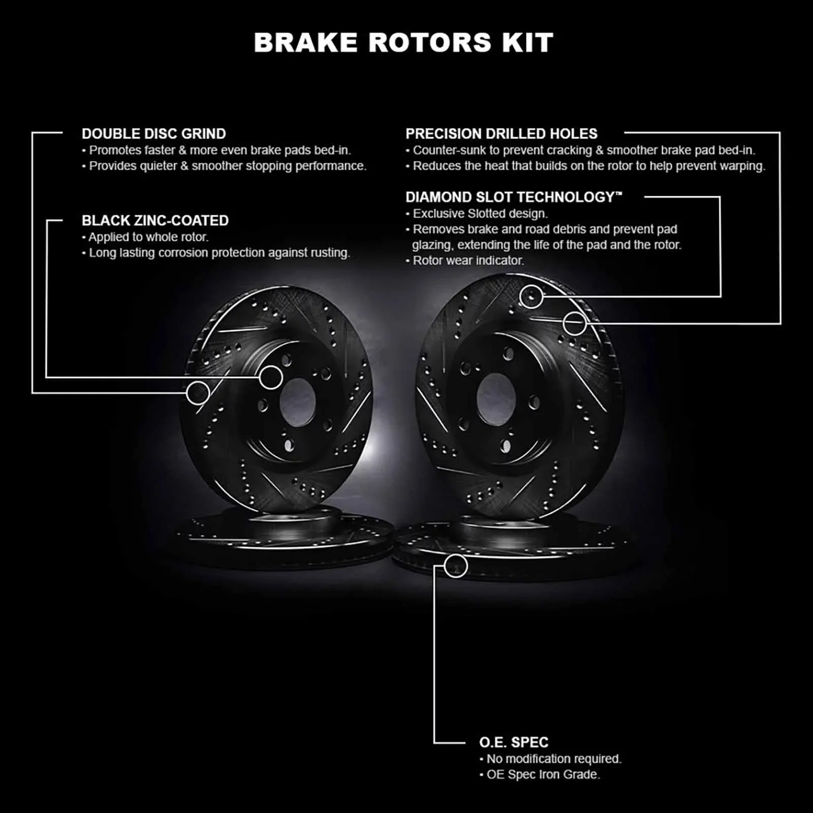 R1 Concepts Whpn2 20005 R1 Concepts Brake Rotor D/S Black Fits select: 2014-2017 JAGUAR F-TYPE S, 2018-2020 JAGUAR F-TYPE