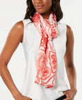 MSRP $59 Echo Sketched Flower-Print Silk Oblong Scarf Red One Size