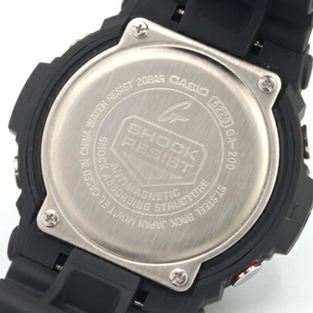 Pre-Owned Casio Men's Watch G-Shock GA-200 Black Dial Resin Stainless Steel Quartz Digital Analog Rubber GSHOCK G-SHOCK CASIO (Like New)