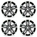 Velospinner 17" x 7" Automotive Rims Brand New Machined Black Wheels for Toyota Corolla 2017, 2018, 2019 OEM Quality Replacement 75208, Set of 4