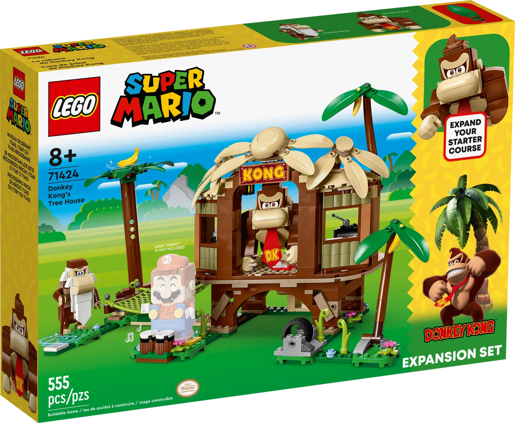 LEGO Super Mario Donkey Kong’s Tree House Expansion Set, Buildable Game with 2 Collectible Super Mario Figures Donkey Kong and Cranky Kong, Fun Birthday Gift for 8-10 Year Old Kids, 71424