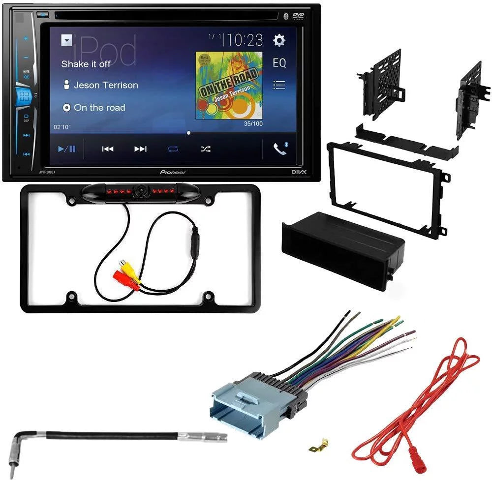 KIT2416 Bundle with Pioneer Multimedia DVD Car Stereo and Installation Kit - for 2001-2005 Pontiac Grand AM / Bluetooth Touchscreen, Backup Camera, Double Din Mounting Dash Kit