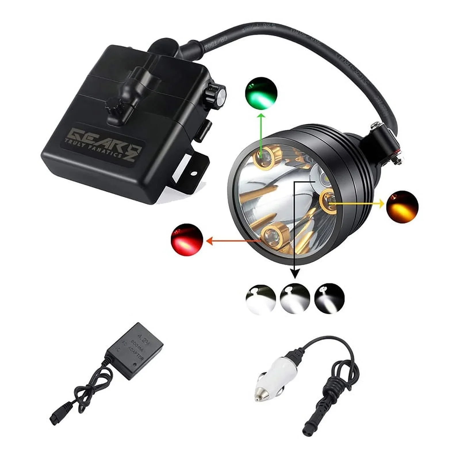 Head Hunting Lights Headlamp for Coyotes Hog Predators Rechargeable & Waterproof With 6 Lighting Modes 4 Powerful LEDs Perfectly for Hiking Camping Fishing Night Working