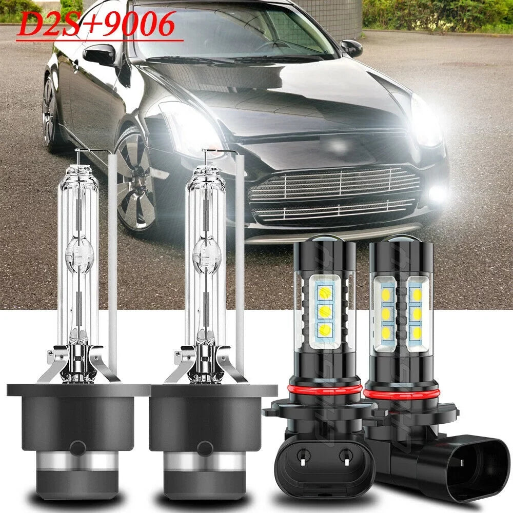 For Acura TL 2004 2005 2006 HID High/Low Headlight +Fog Light Bulbs