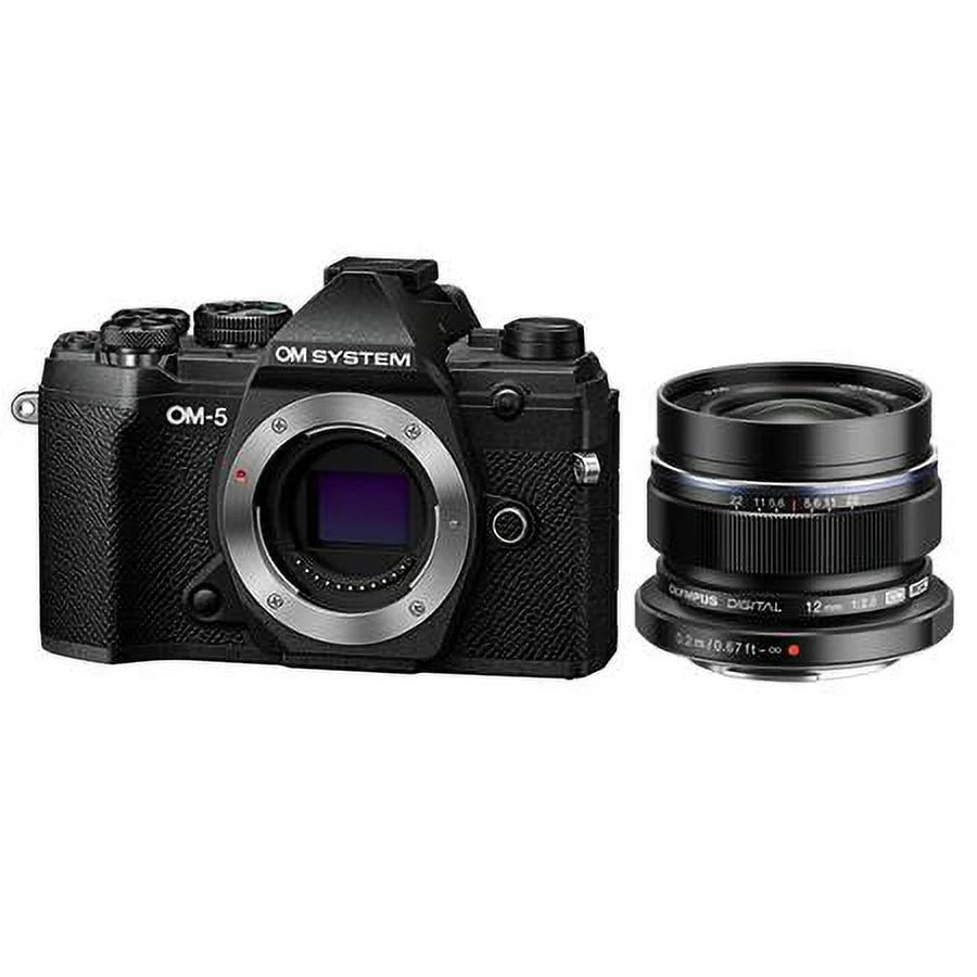 OM-5 Mirrorless Digital Camera with M.Zuiko Digital ED 12mm f/2 Lens, Black