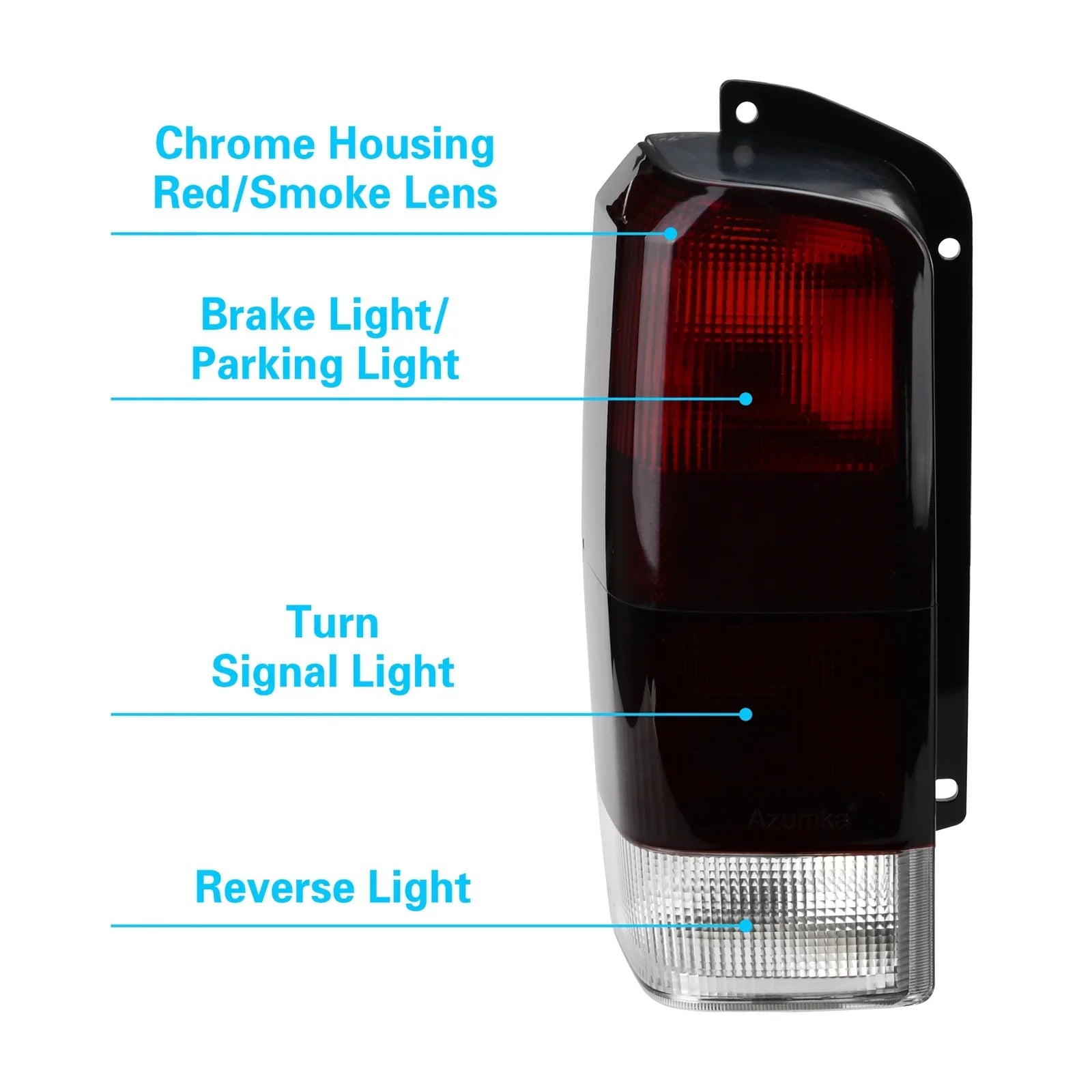 Fits for Jeep 97-01 XJ Tail Lights Red/Smoke Lens Rear Tail Lamps Set(Left + Right)Compatible with 1997-2001 Cherokee XJ Chassis