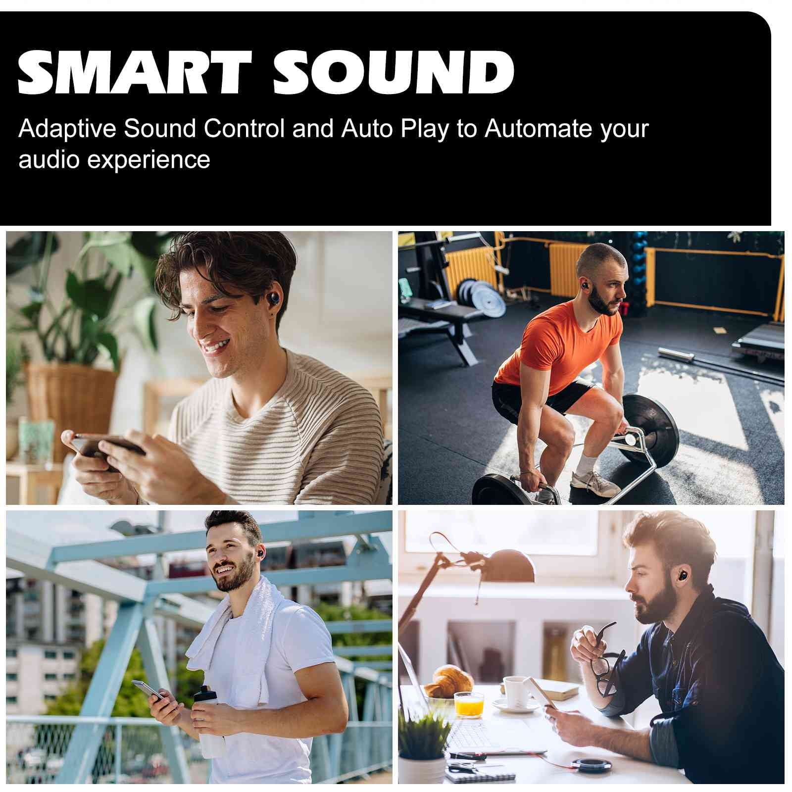 UrbanX True Wireless Bluetooth Earbuds + Charging Case, Black, Dual Connect, IPX5 Water Resistance, Bluetooth 5.2 Connection, Balanced, Bass Boost Compatible with Tab M10 Plus (3rd Gen)