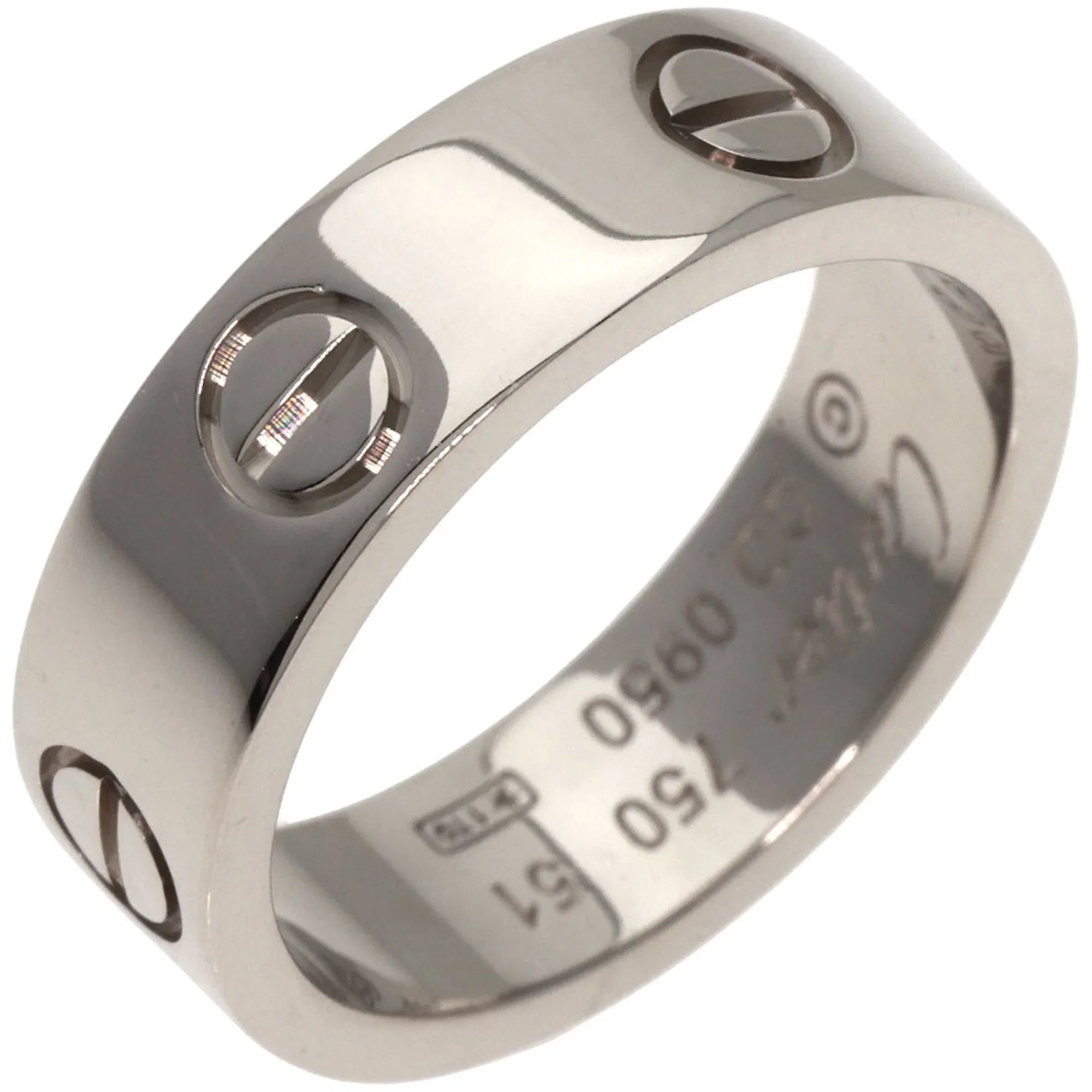 Pre-Owned Cartier Love Ring #51 Ring, 18K White Gold, Women's, CARTIER (Good)