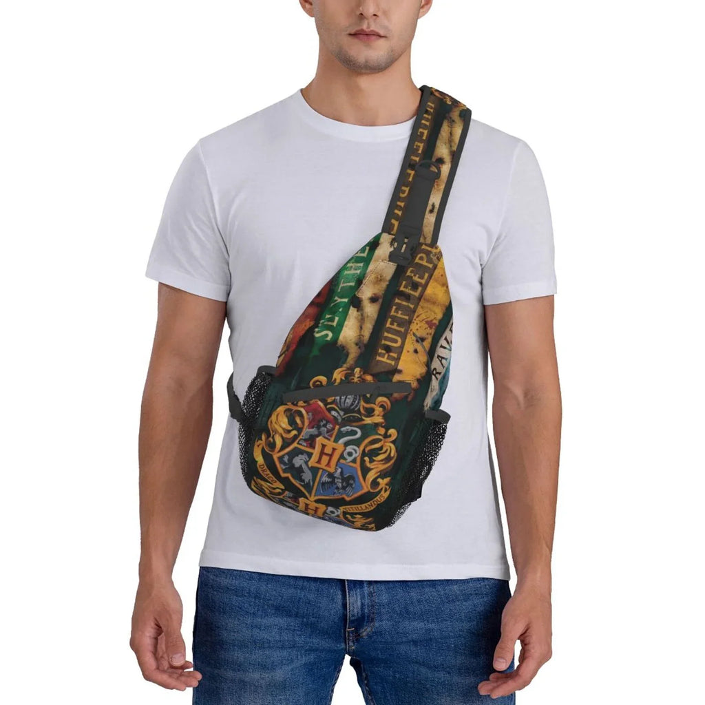 Harry Potter Hogwarts Sling Bag Crossbody Backpack Chest Bags Diagonally Travel Daypack For Women Men Adults Teen