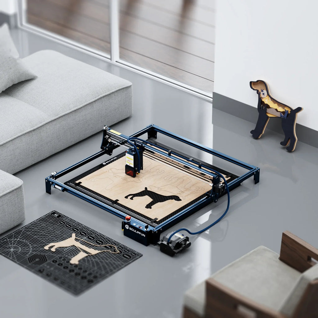SCULPFUN-2 Engraving Machine,Lens Eye Includes 600x600mm Area M8 Main Walnut S30Assist M8 Main Air Assist S30 Hine 600x600mm84wArea Assist Able Dsfen Qiuni Wood Craft Paper