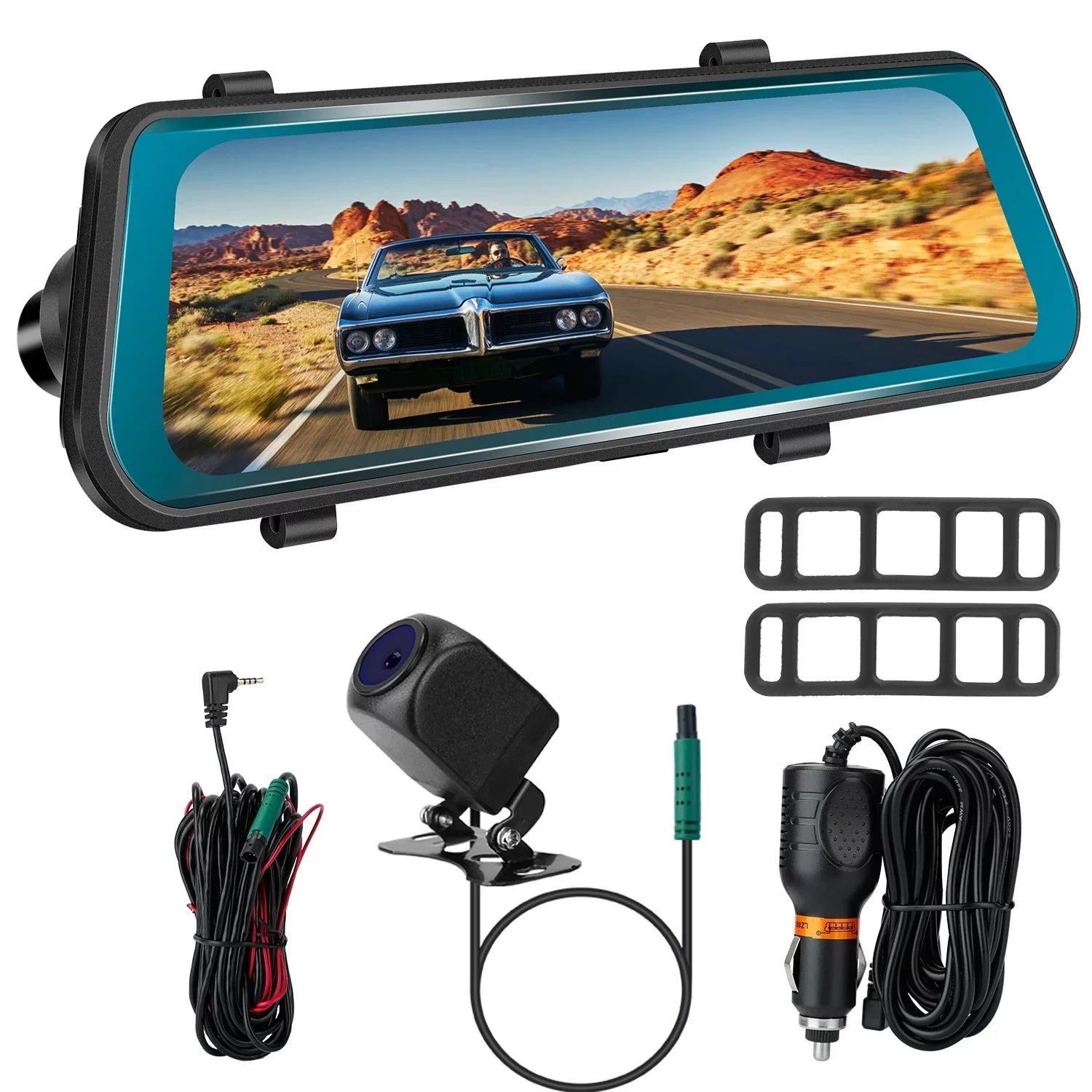 iNova FHD 1080P Car DVR Dash Camera 9.66In Vehicle Driving Recorder with G Sensor Parking Monitoring Seamless Recording