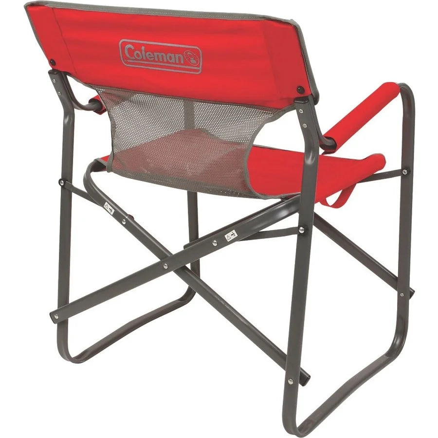 Coleman Outpost Breeze Folding Adult Deck Chair, Red