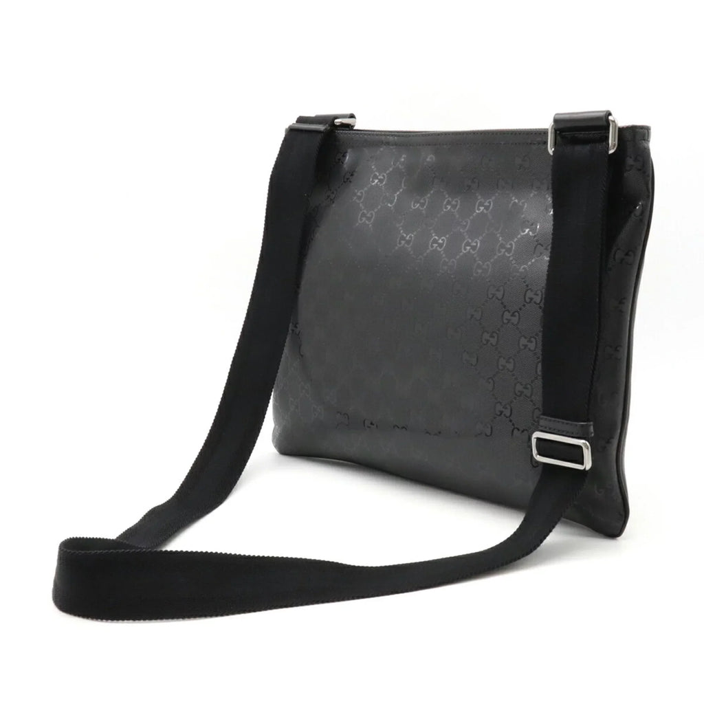 Pre-Owned GUCCI Gucci GG Imprime Crossbody Shoulder Bag PVC Leather Black 201446 (Good)