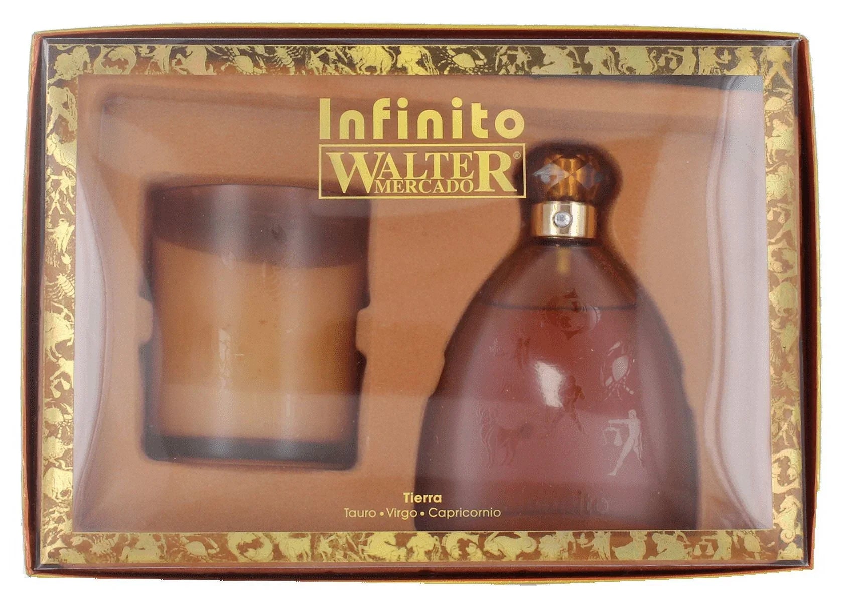 Infinito Tierra By Walter Mercado For Women Set: EDP 3.4oz+ Perfumed Candle 5.3oz
