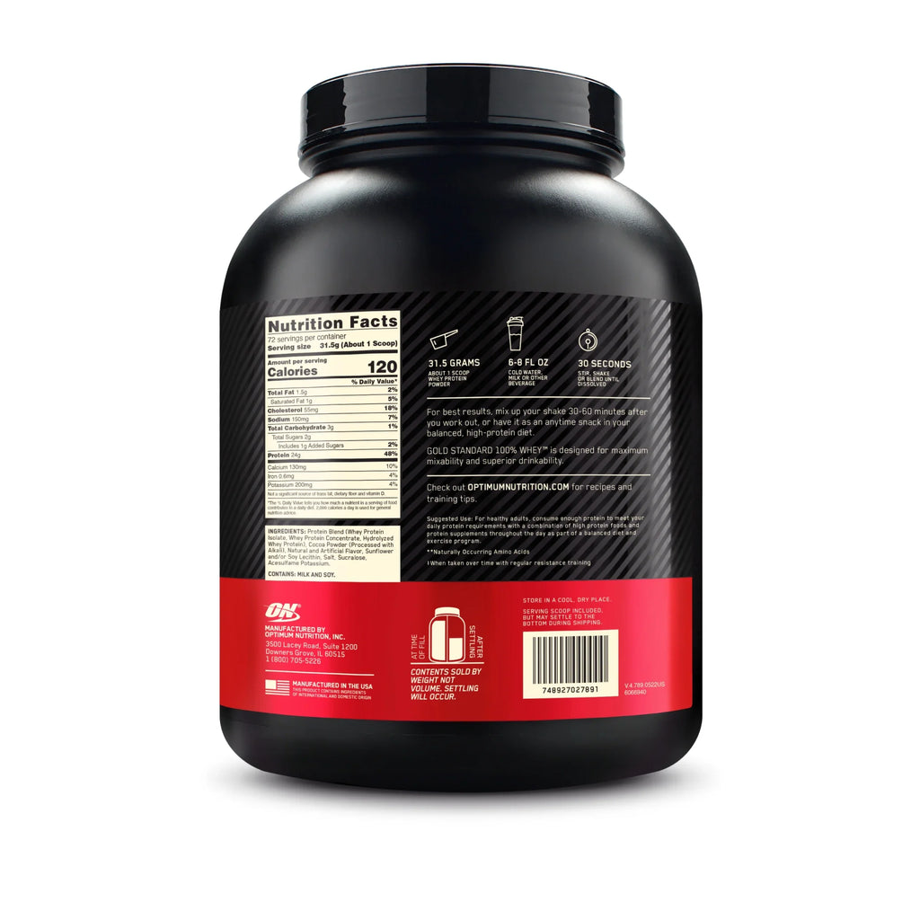Optimum Nutrition, Gold Standard 100% Whey Protein Powder, Rocky Road, 5 lb, 72 Servings