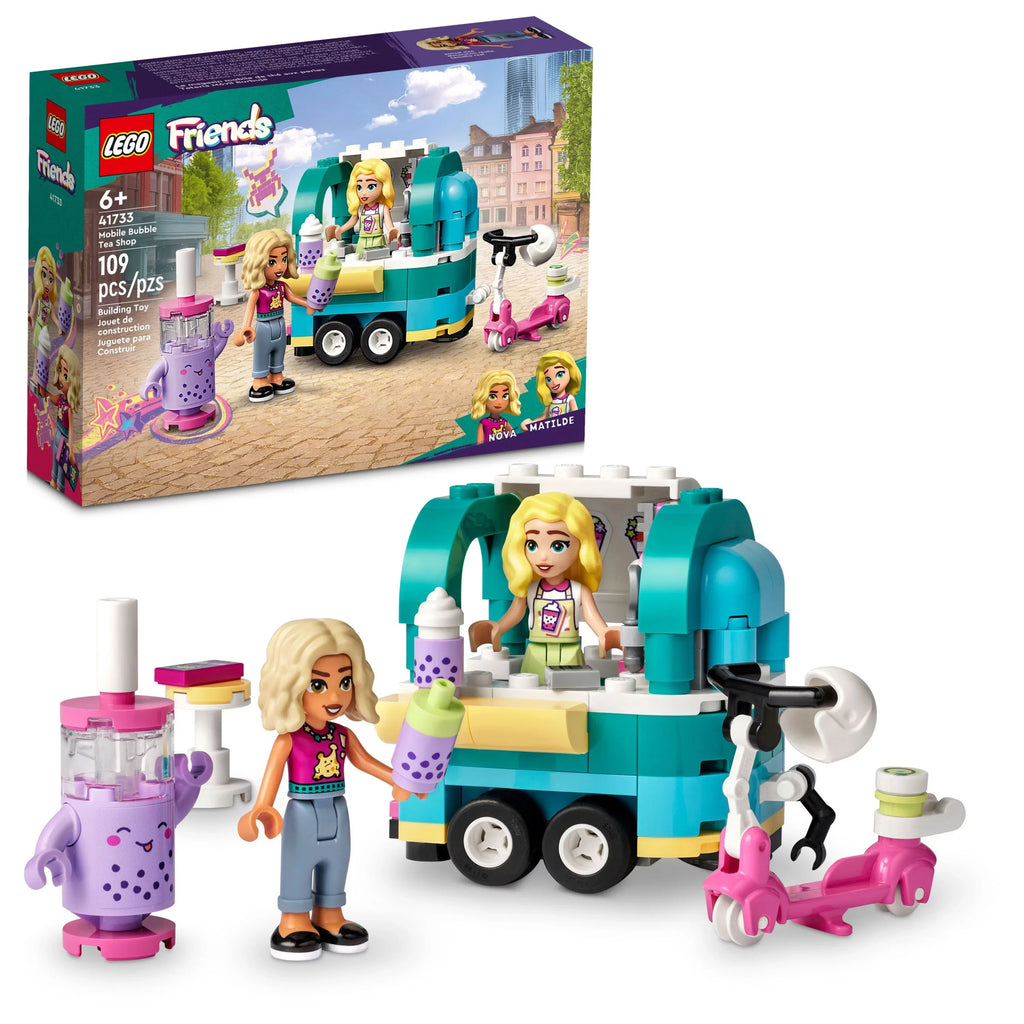 LEGO Friends Mobile Bubble Tea Shop 41733, Fun Vehicle Pretend Play Set with Mini-Dolls and Toy Scooter for Girls and Boys Ages 6 Plus