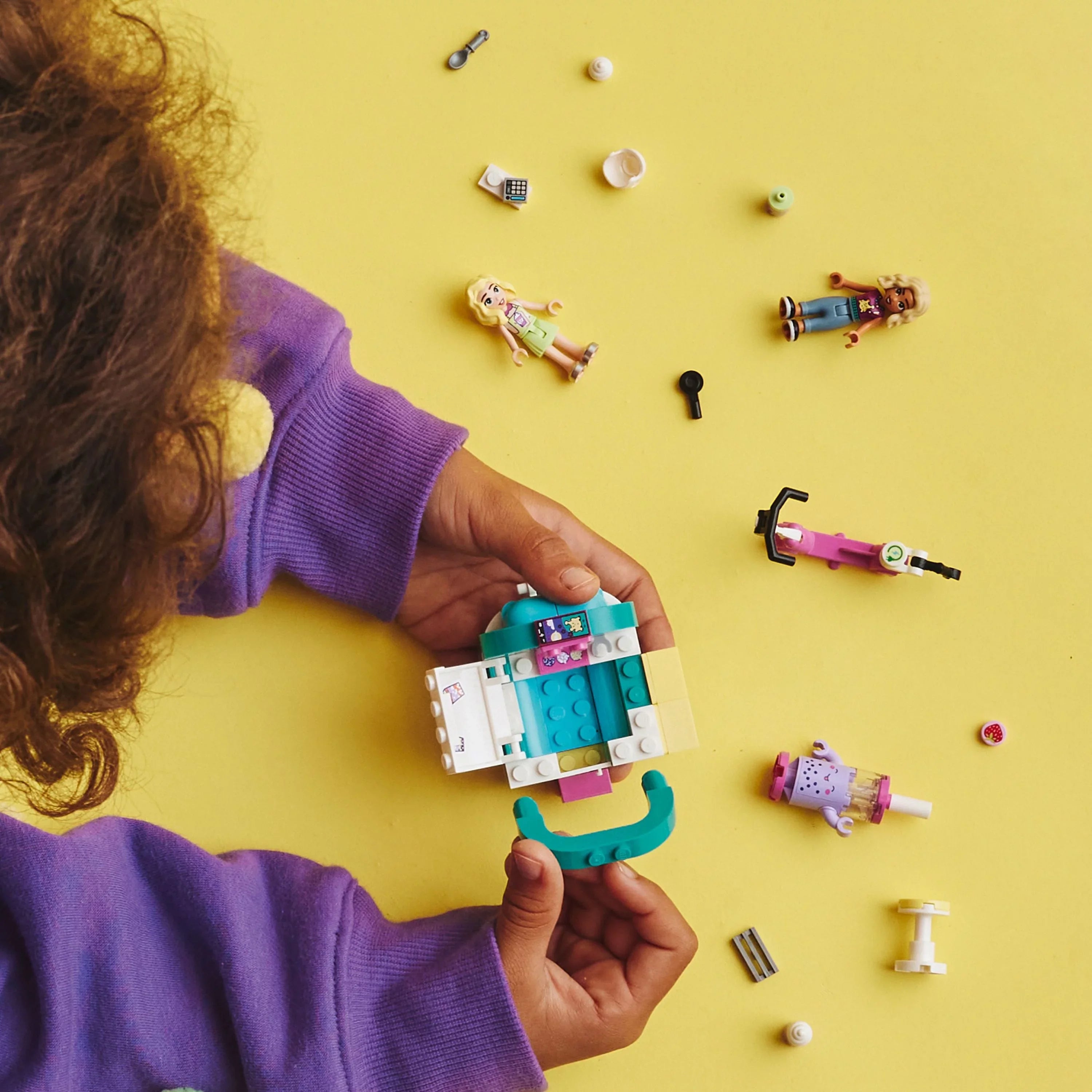 LEGO Friends Mobile Bubble Tea Shop 41733, Fun Vehicle Pretend Play Set with Mini-Dolls and Toy Scooter for Girls and Boys Ages 6 Plus