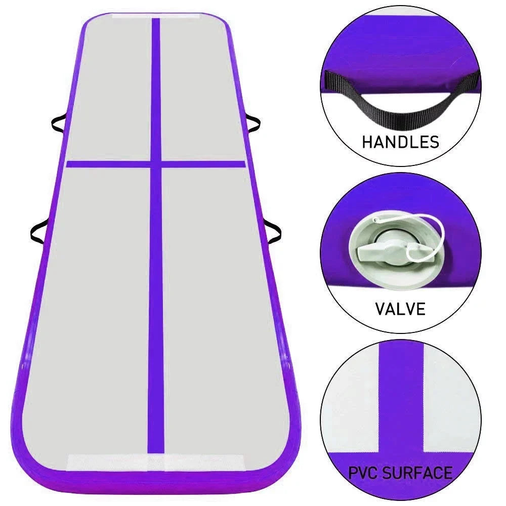 FBSPORT 19.68ft/6m*1m*0.1m air Track mat Inflatable Gymnastics airtrack with Electric Air Pump for Practice Gymnastics, Yoga,Kid Safty mat,Tumbling,Parkour, Home Floor