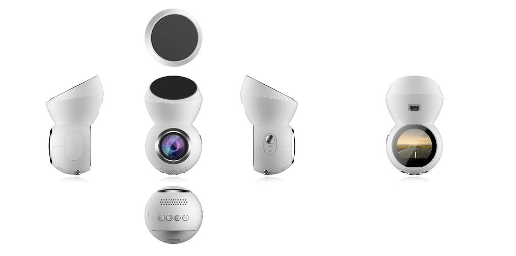 JS Dash 3.0 (WHITE) - Plug & Play Dash Cam- Full HD 1080p Dashcam w/ Parking Monitor & 1.22" LED Screen & GPS *NEW & IMPROVED*
