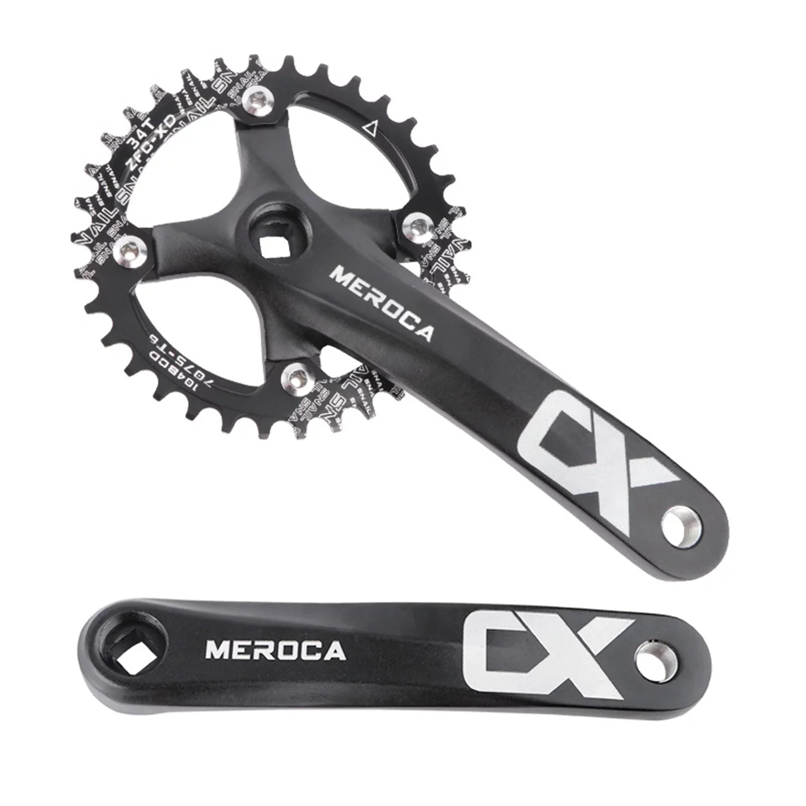 MEROCA Bike Crankset, 170MM 104 BCD Aluminum Alloy - Single Crank Ring Set for 8/9/10/11 Speed - Ideal for Mountain Biking Enthusiasts