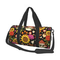 Coaee Sunflowers Mushrooms Large Capacity Travel Luggage Bag Cylinder Gym Bag Waterproof Sports Bag with Pocket and Compartment