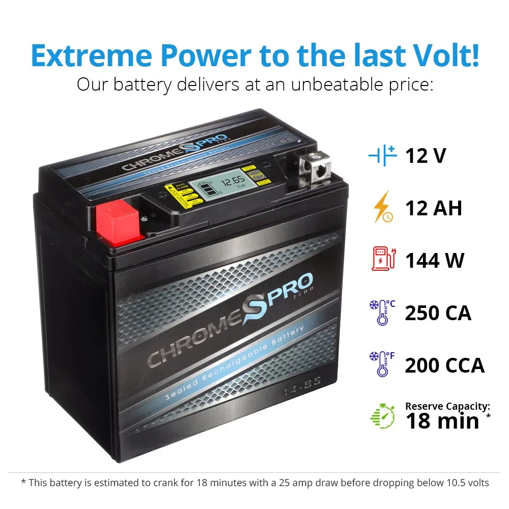 Chrome Pro Battery Ytx14-Bs Igel Motorcycle Battery For Honda 1100Cc Vt1100C, C3, T Shadow (Spirit, Aero, A. C. E. Tourer) 2002