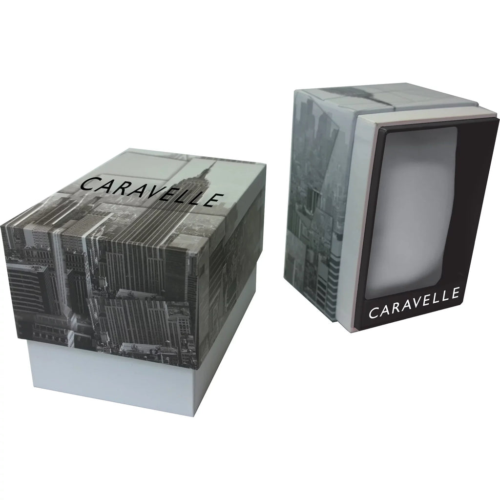 Caravelle Designed By Bulova Women's Classic Reversible Black White Leather Strap Watch 43L208