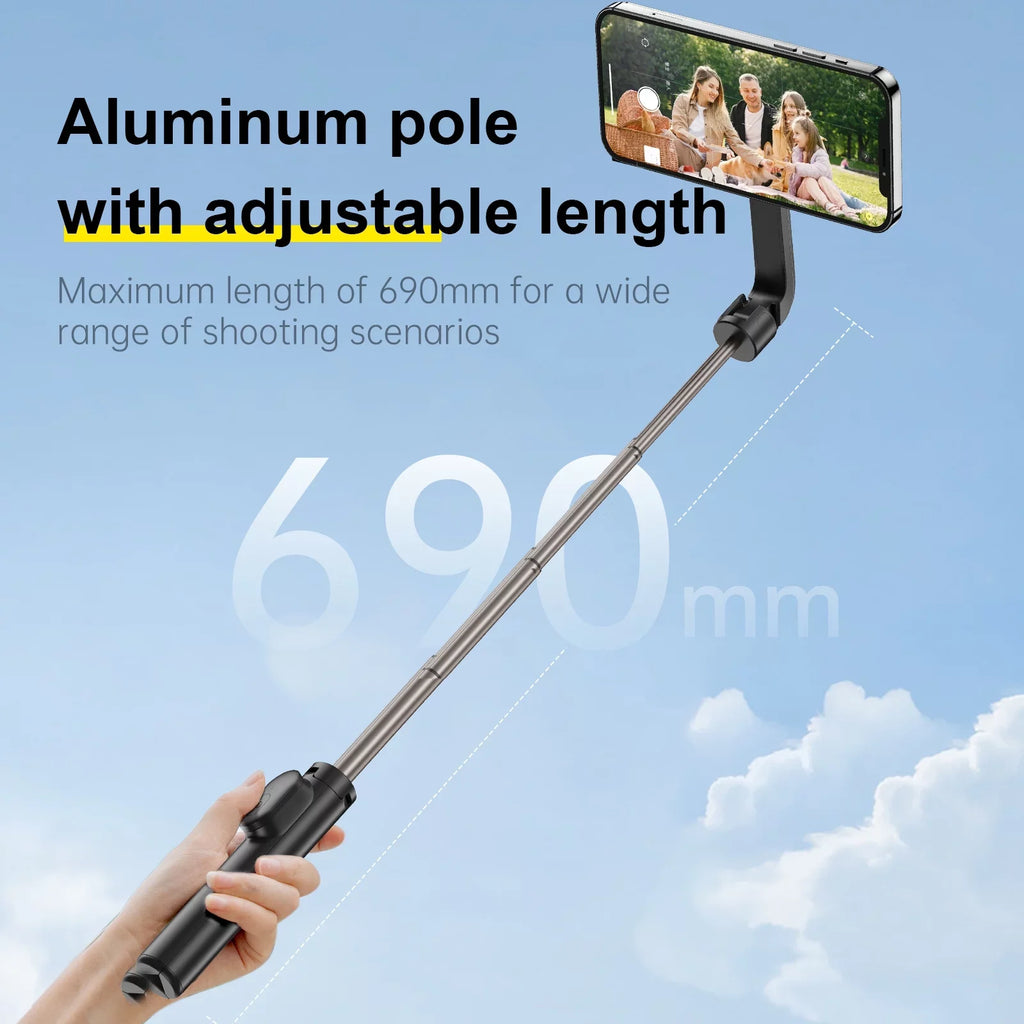TELESIN Magnetic Selfie Stick with Remote Control for , 27.1 inch Tripod, Rotation