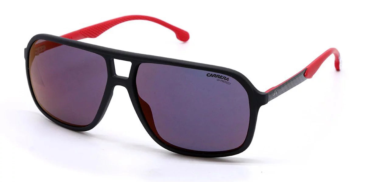 Carrera 8035/SE 003 Matte Black Men's Red Mirror Sunglasses 61-14-145 W/Case