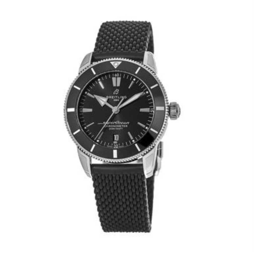 Breitling AB2030121B1S1 Superocean Heritage II Black Dial Men's Rubber Chronometer Watch Black - 44 mm