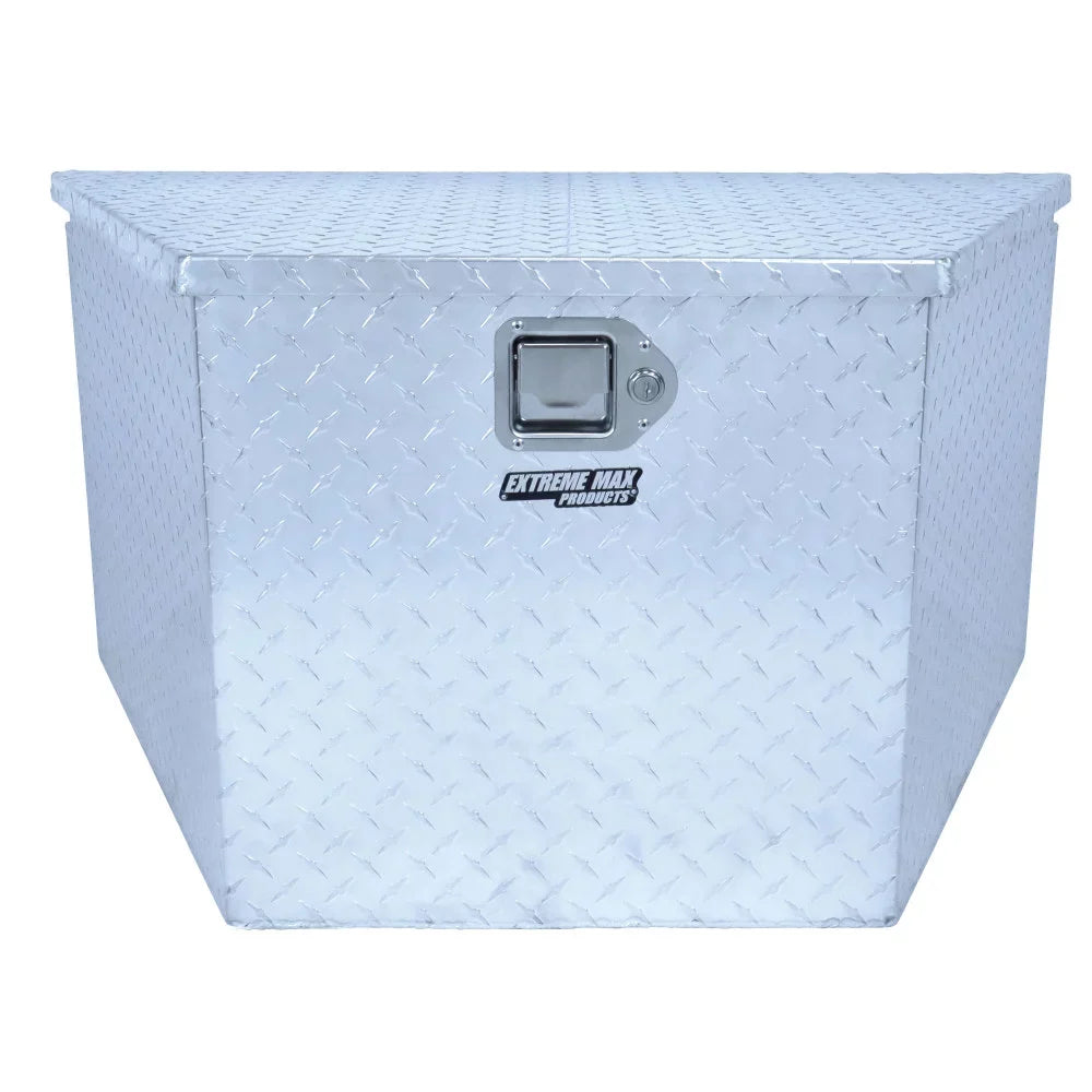 Extreme Max 5001.6097 Aluminum Diamond-Plate Trailer Tongue Locking Storage Box for Utility and Sport Trailers