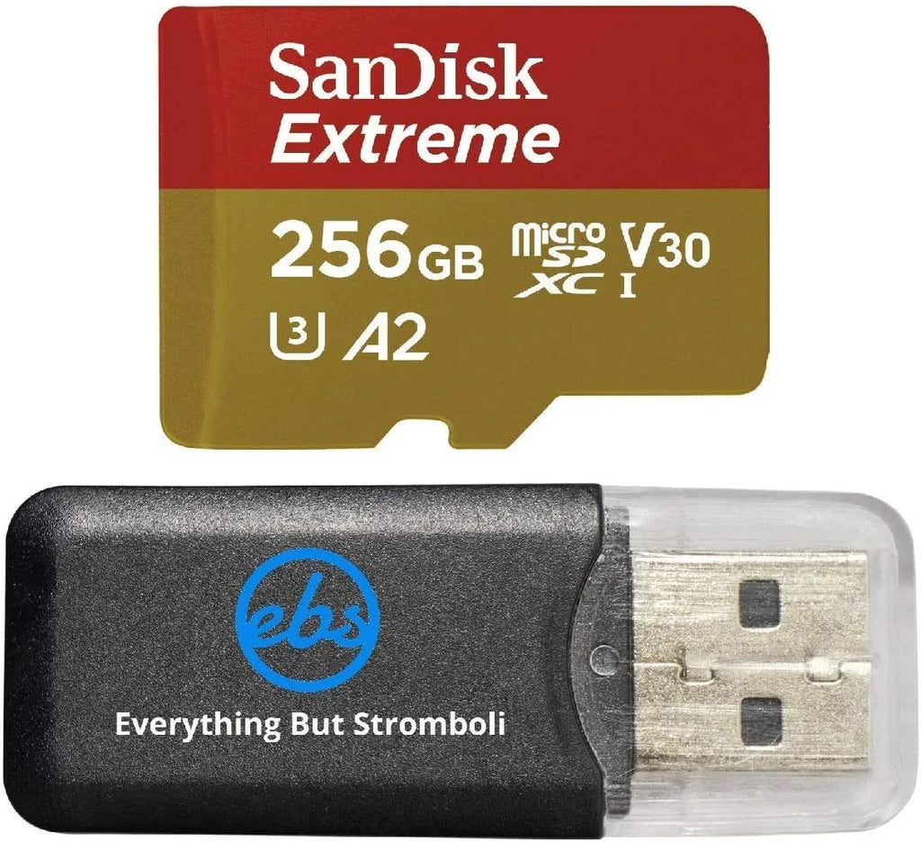 Extreme 256GB V30 A2 roSDXC Memory for DJI Works with Mavic Air 2 4K 8K Bundle with (1)