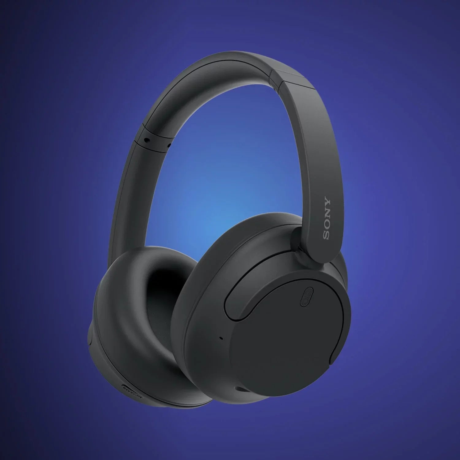 Sony WH-CH720N Wireless Noise Cancelling Headphone, Black Bundle with Wood Headphone Display Stand Secure Tabletop Holder / Gaming Headset Hanger